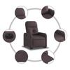 Electric Recliner Chair with Rising Function Dark Brown Fabric