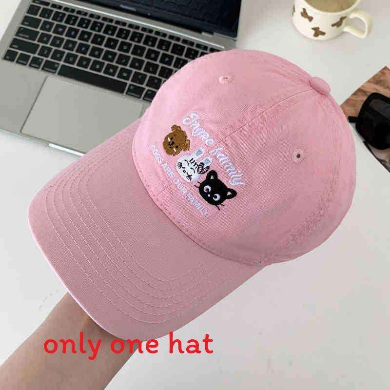 

Cute Embroidered Baseball Cap For Women Summer Sun Protection Adjustable Cotton Hat рожевий