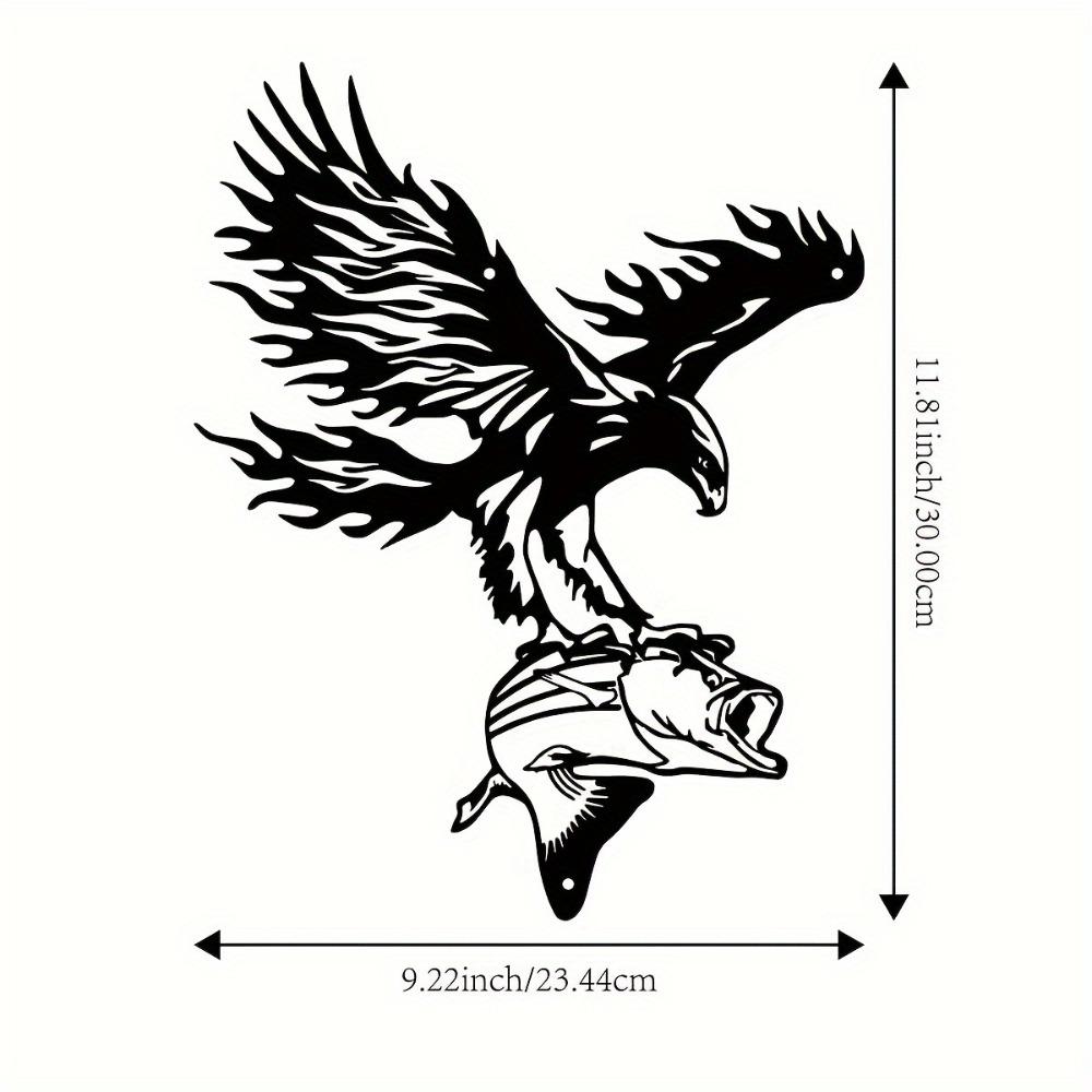 

Metal Fish Eagle Wall Art, Iron Outdoor Sculpture Garden Patio Fence Decoration, 11.81 Inch Indoor Home Decor, Metal Artwork 12in