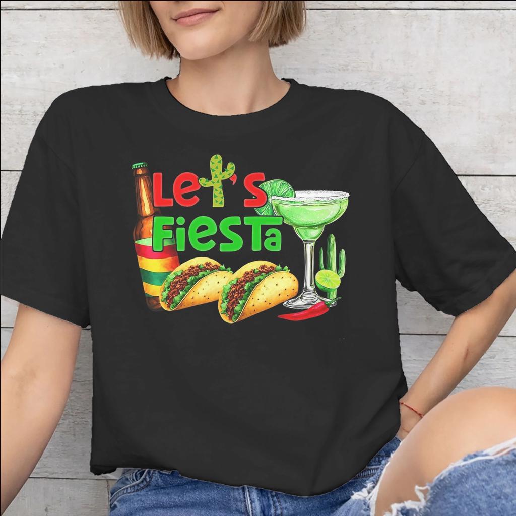 Lets Fiesta Cinco De Mayo Tee Shirt for Unisex Unisex Gift T Shirts 100 Cotton Clothes