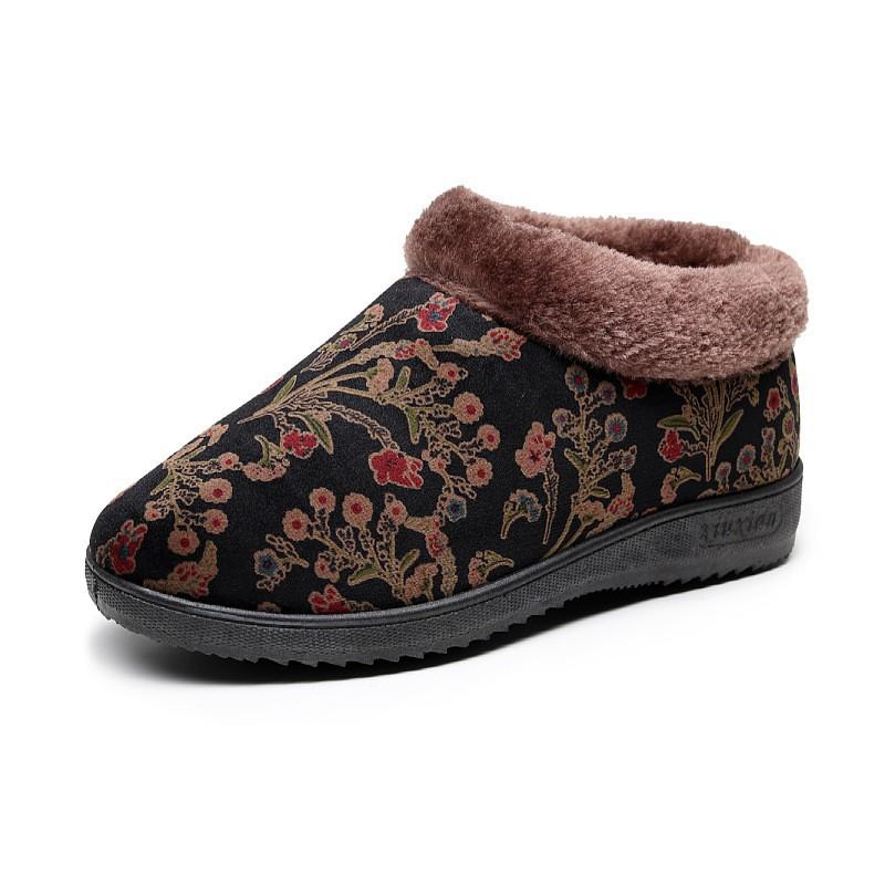 2025 Winter Women's Non-slip Soft Sole Suede Cotton Slippers for Mom