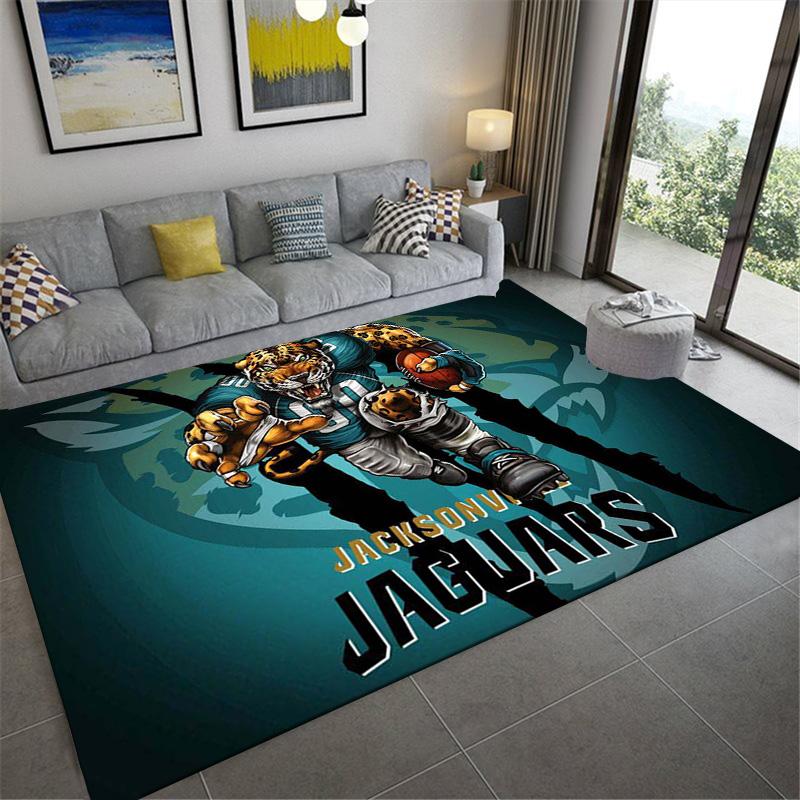Tappeto Jacksonville Jaguars per Soggiorno Camera da Letto Casa Decorazione Divano, Tappetino Antiscivolo per Giochi Bambini