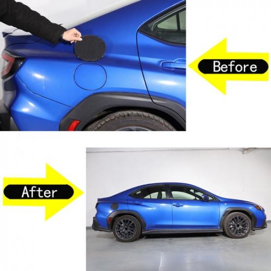 Carbon Fiber Fuel Gas Tank Cap Cover Black Trim Fit For Subaru WRX STI 2015-