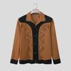INCERUN Men Long Sleeve Embroidery Stitching Buttons Suede Casual Thin Coat Jackets