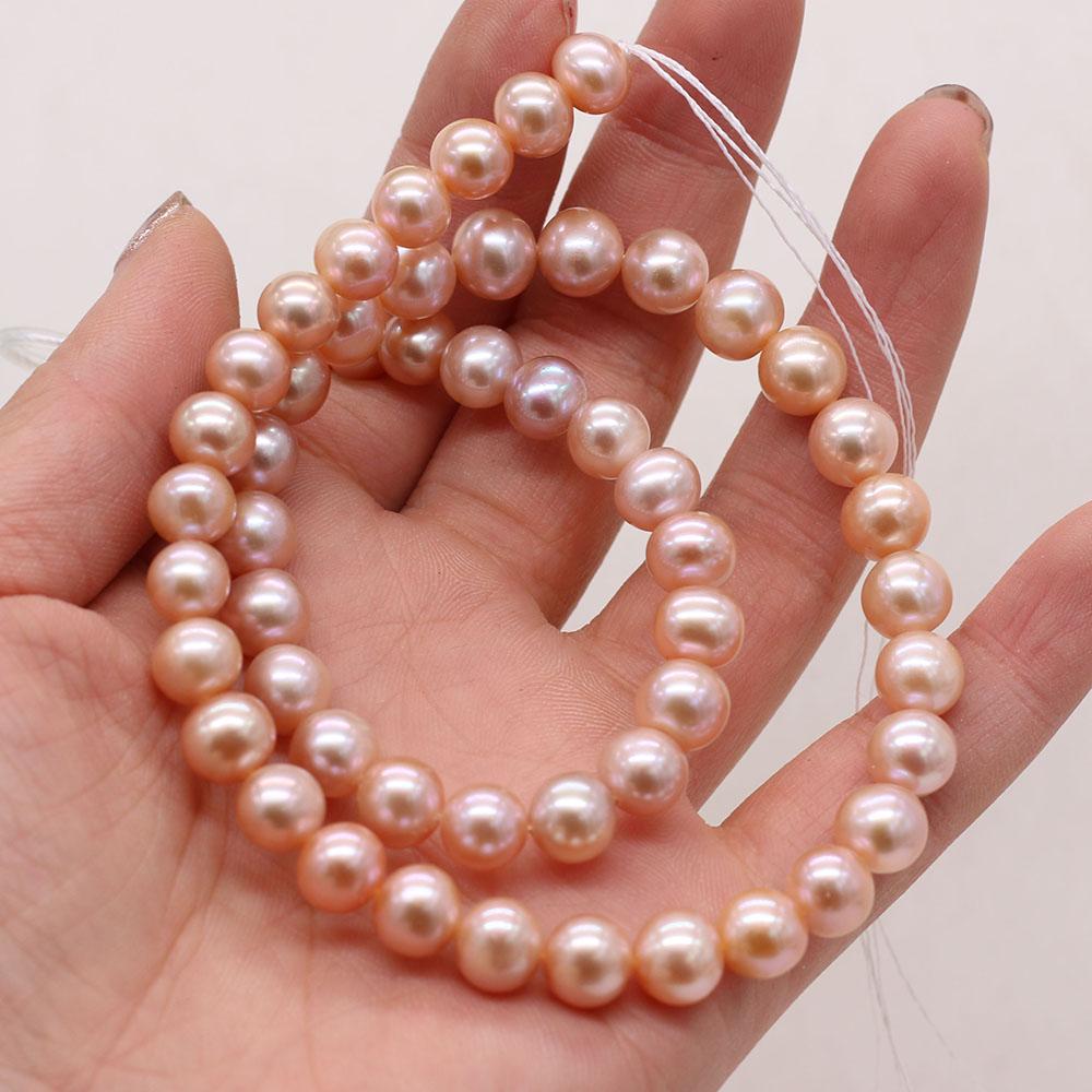 

1String, Natural Freshwater Pearls, Orange White Pearl Beads, 8-9 mm, for DIY Necklace Bracelet, Jewelry Making, Birthday Party Crafts, 36cm 1String/8-9mm-36cm помаранчевий