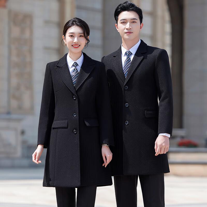 Teluoman Unisex Padded Wool Blend Business Overcoat