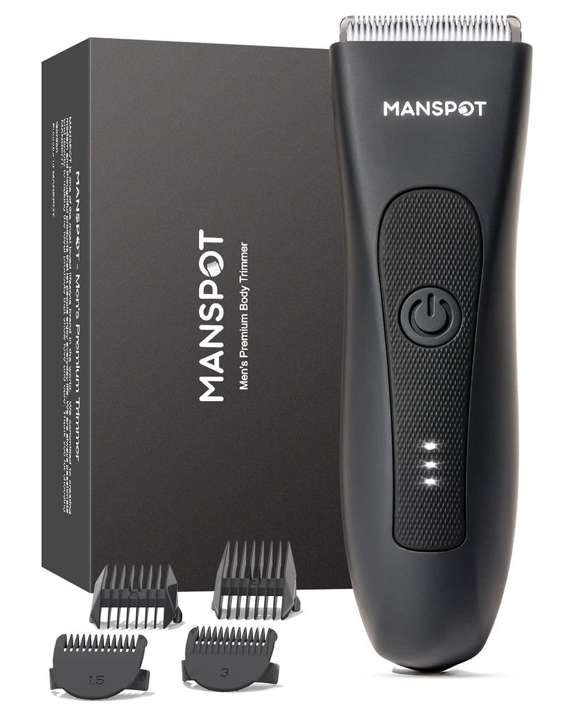 MANSPOT Groin Hair Trimmer for Electric Ball Replaceable Ceramic Blade Waterproof Groin Body Shaver 90 Minutes Shaving After Fully Charged Men,