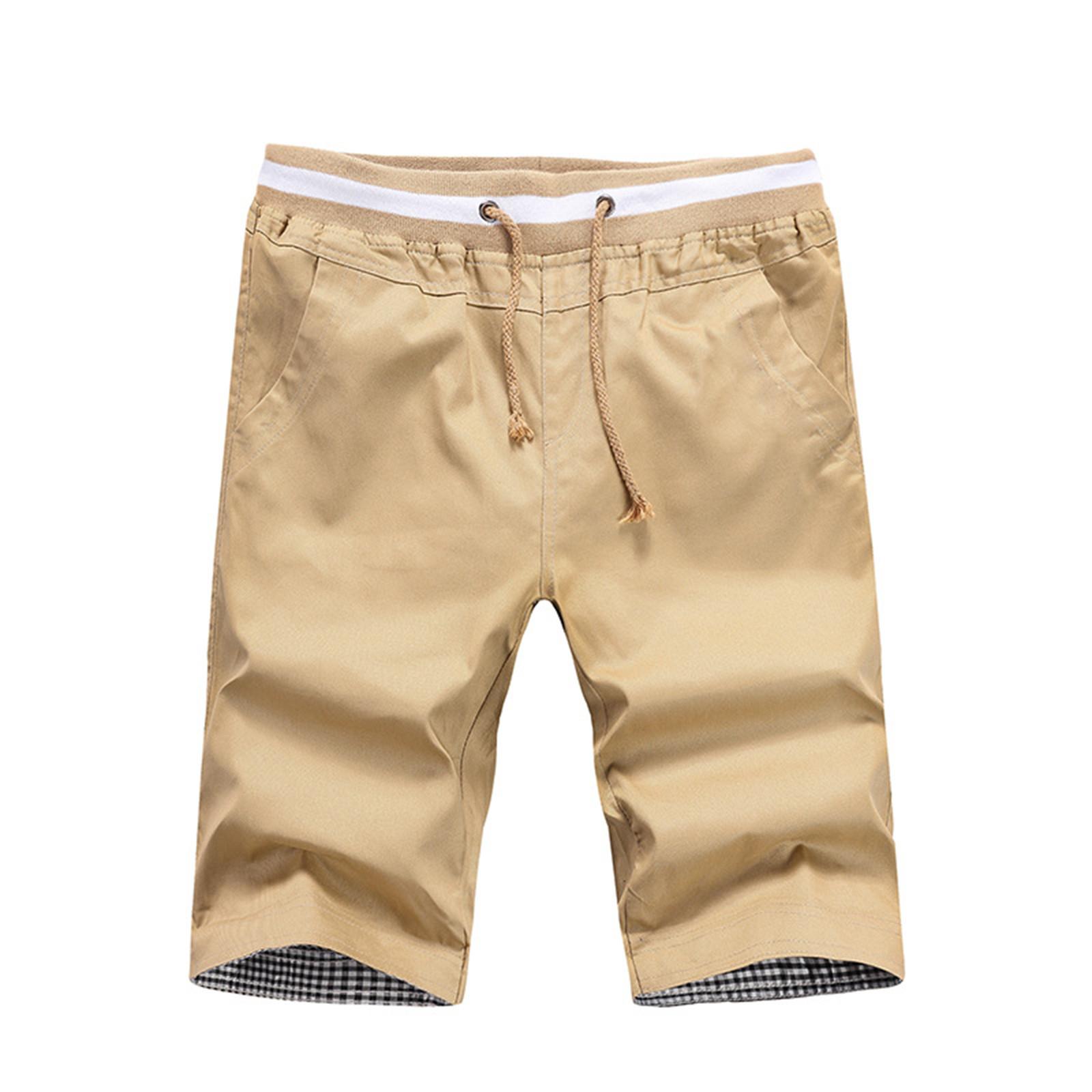 

Men s Casual Lightweight Breathable Quick-Dry Shorts with Elastic Waistband and Pockets for Summer Activities XL хакі