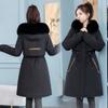 Medium and long two-wear pie to overcome the winter cotton-padded coat women's removable inner hooded down cotton-padded coat women's