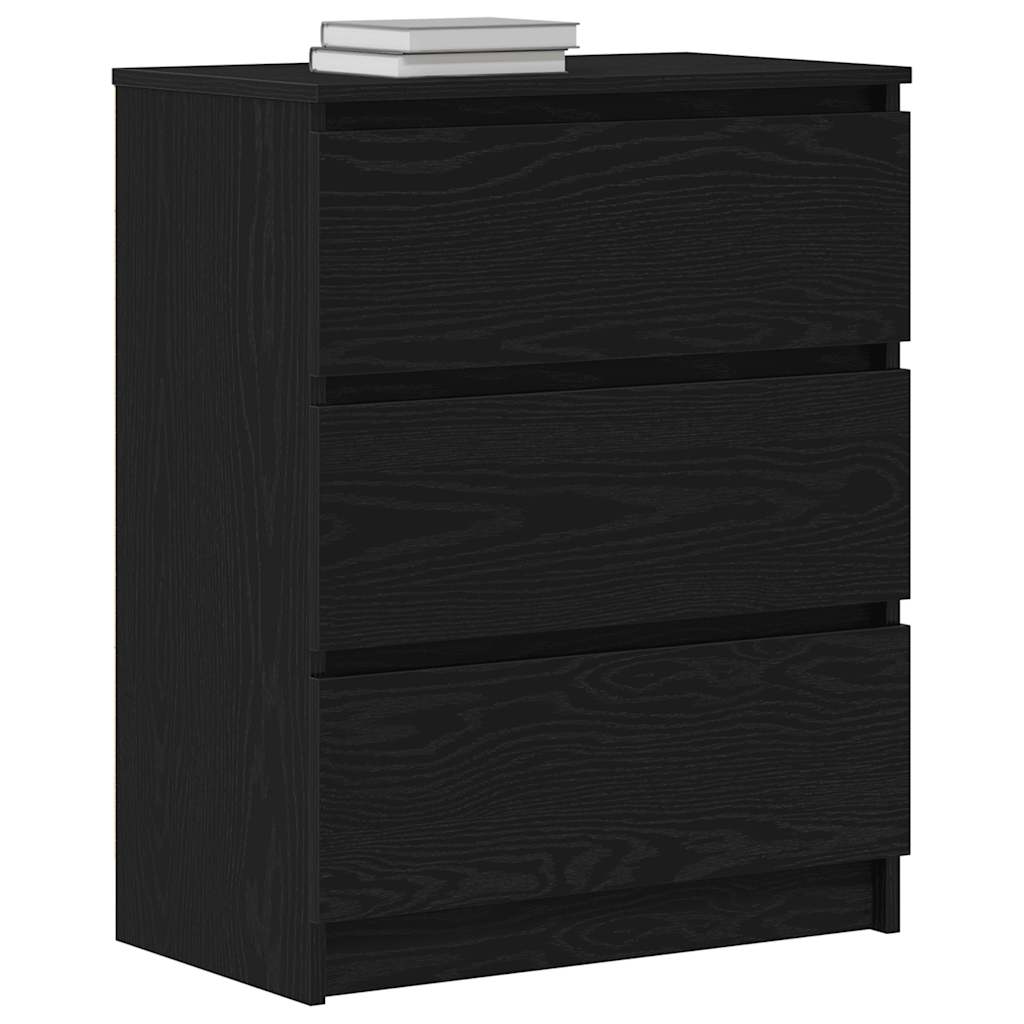 Sideboard in Black Oak Look 60 x 35 x 76 cm Engineered Wood