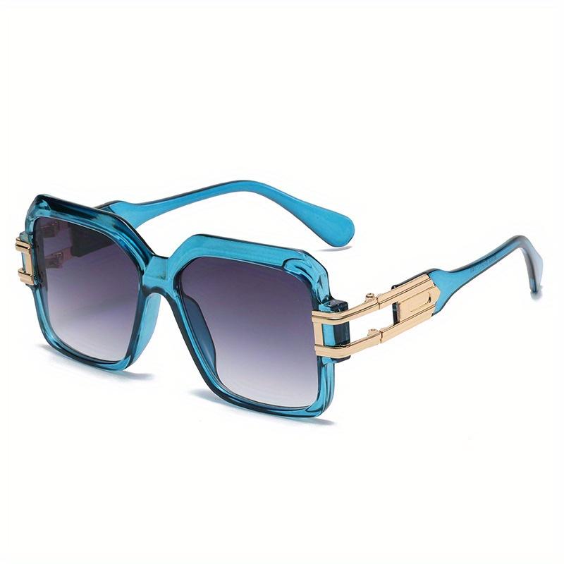 

1 пара больших квадратных солнцезащитных очков, дизайн унисекс, идеально подходит для мужчин и женщин, неполяризованный модный аксессуар синий