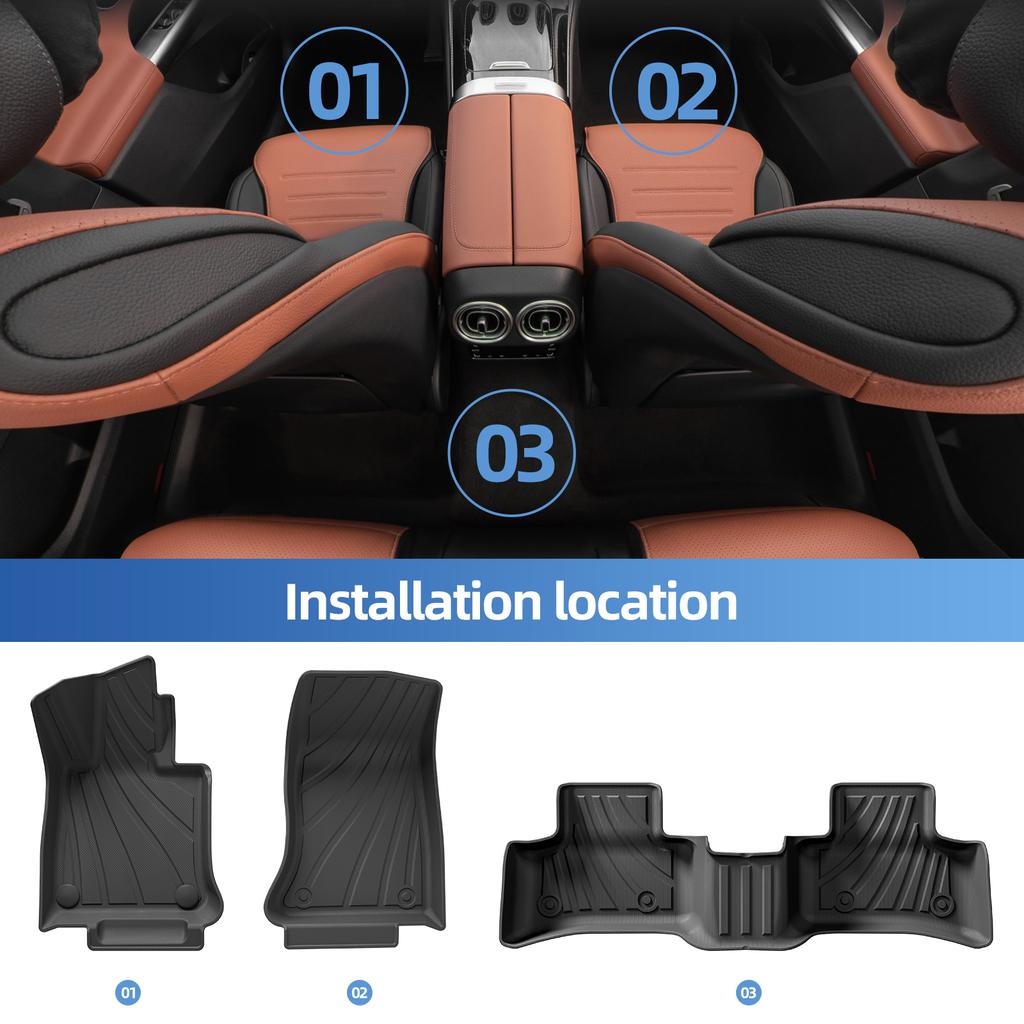 Smabee Left Drive for Benz GLC SUV 2023-2026 (Not for Coupe & PHEV (350e)) 5seat TPE 3D Car Floor Mats Trunk Pad Accessoreis
