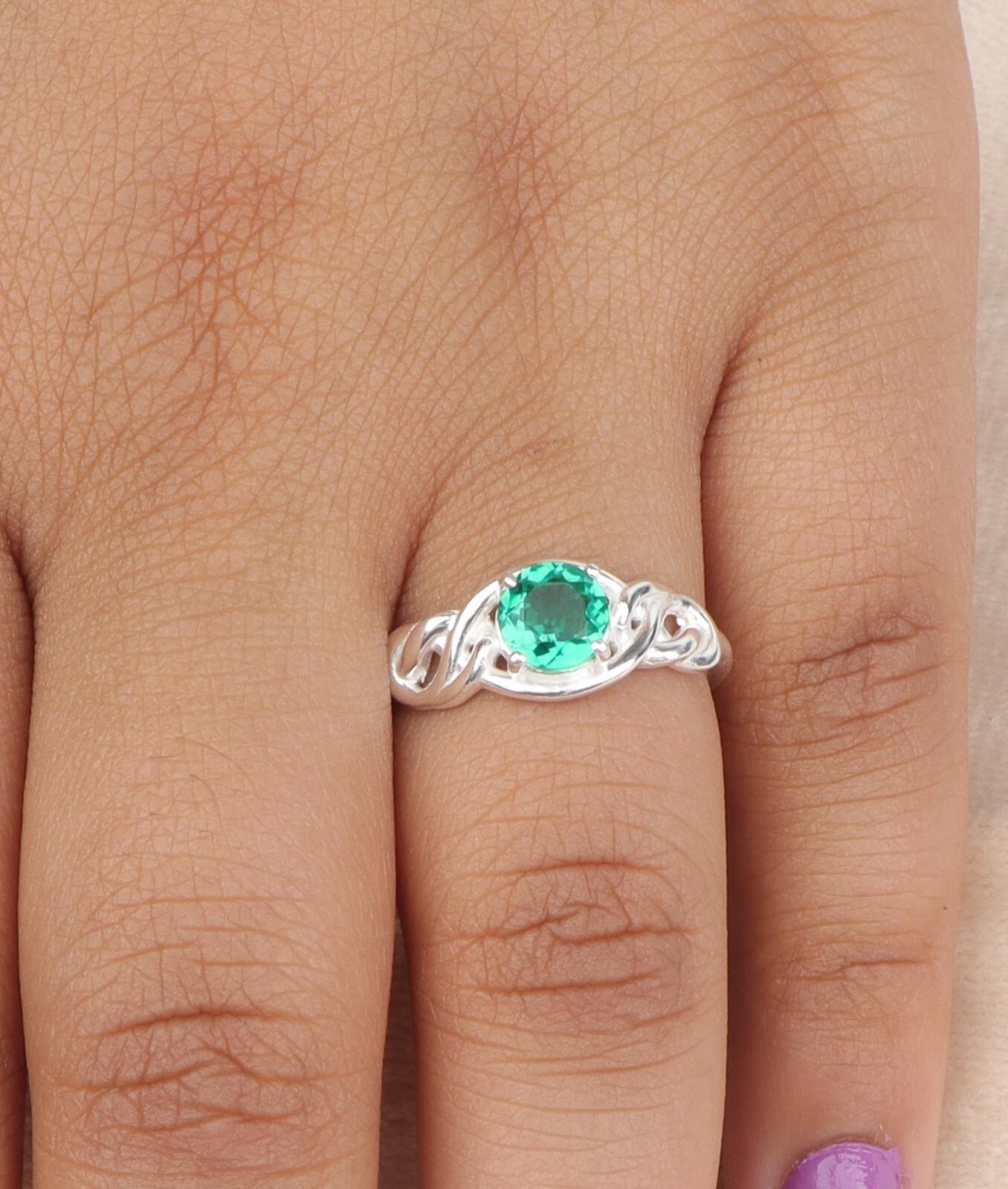 

Хромдиопсид Драгоценный камень 925 Стерлинговое серебро Ювелирные изделия Заявление Кольцо Подарок для нее CZR-6-11 12.75