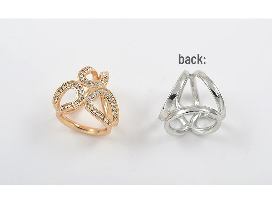 Exquisite Ethnic-Style Floral Scarf Buckle for Women - Three-Ring Design