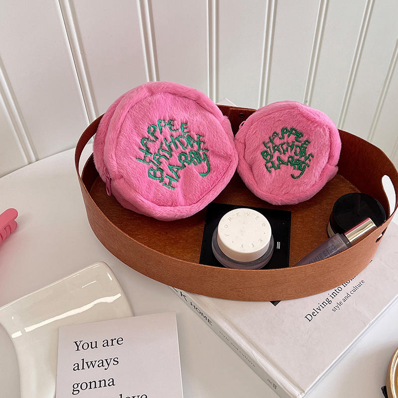 Plush Storage Bag Mini Headphone Bag For Girls Makeup Bag Student Purse For Women