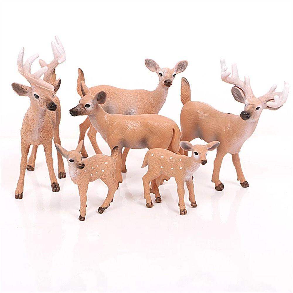 Zoo Animals Deer Animals Action Figures Simulation Animals Animals Models Miniature Figurines