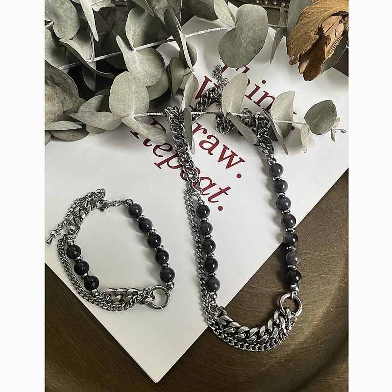 Handmade Geometric Stainless Steel Multilayer Chain Jewelry For Unisex Street Style