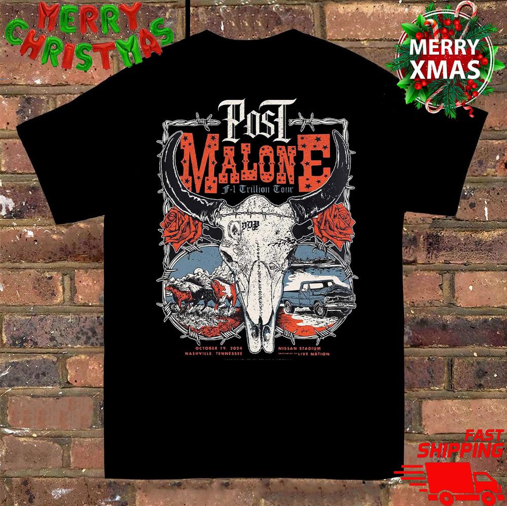

Post Malone F1 Trillion Tour 2024 Shirt Tee Xmas Gift Size S to 5XL MM1004 Unisex T-Shirt XXXL