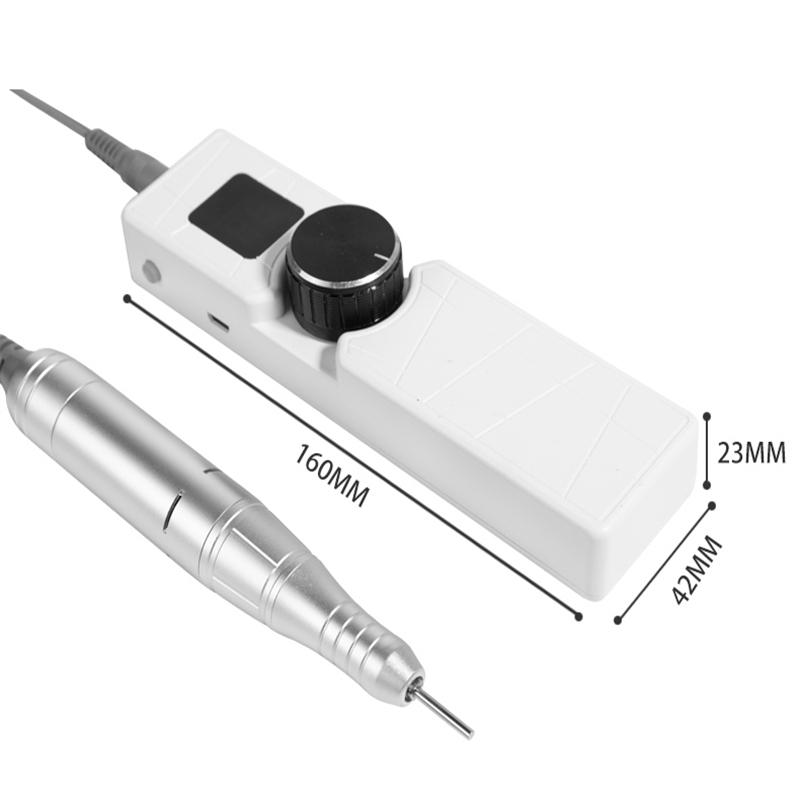 Bærbar elektrisk manikyrbormaskin 42W slank USB-forsyning Oppladbar Nail Drill Pro 30000RPM manikyrmaskin med neglefilbits