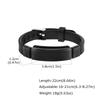 Maßgeschneidertes Silikonarmband für Jungen Teenager, 16-21 cm Edelstahl Gravurarmband, Personalisierte Schmuckgeschenke