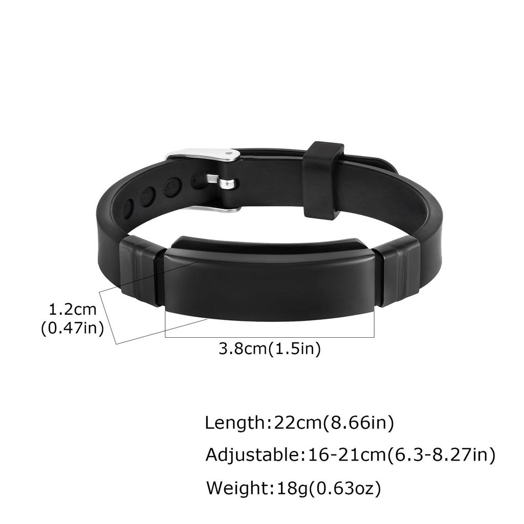 Maßgeschneidertes Silikonarmband für Jungen Teenager, 16-21 cm Edelstahl Gravurarmband, Personalisierte Schmuckgeschenke