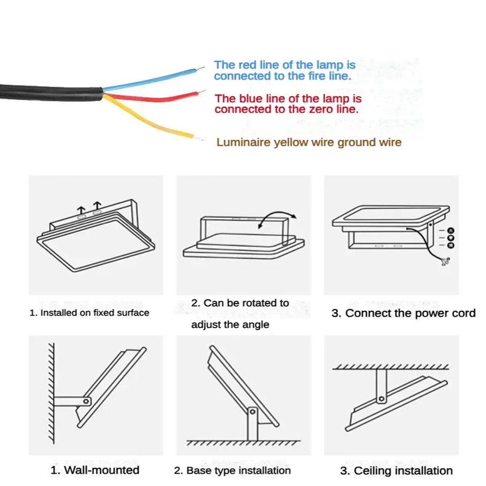 LED Outdoor Floodlight AC220V Spotlight IP66 Waterproof Lamp 50W 100W 200W 300W  500W 600W Led Flood Light Garden Street Lamp