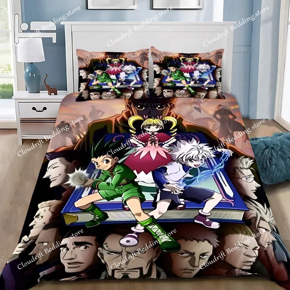 Anime Duvet Cover Pillowcase Bedding Set Hunter x Hunter Adult Boy Girl Bedroom Decoration Children Single Double Large Size