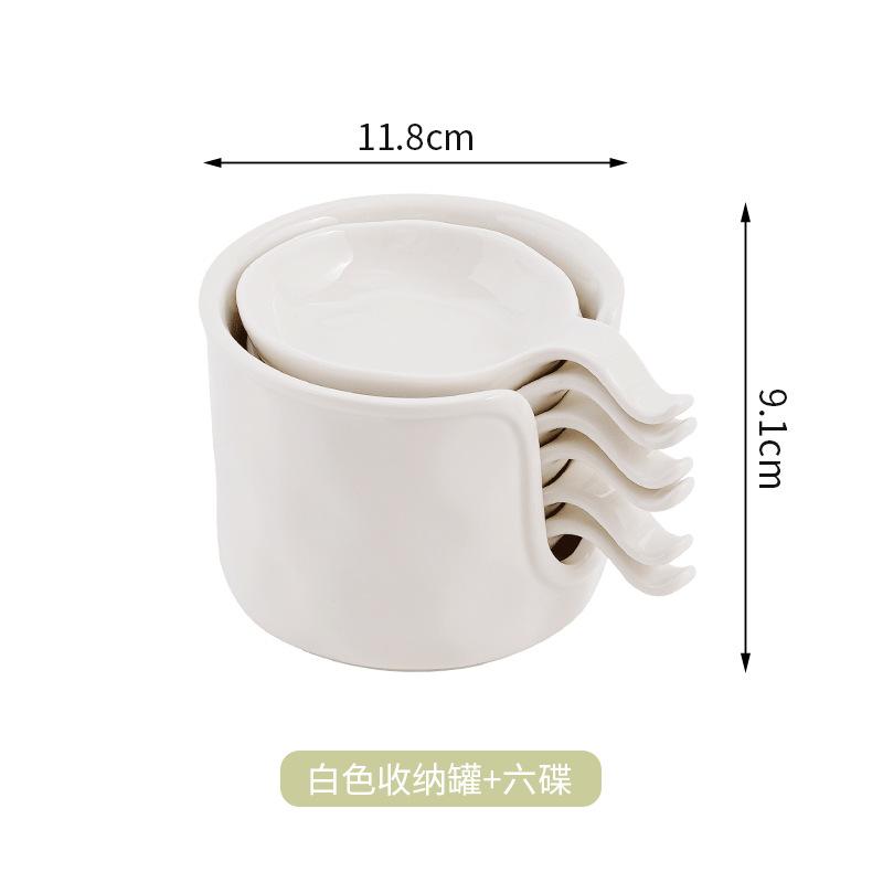 Ceramic Tableware with Handle, Seasoning Dispenser, Dipping Dish, Household Seasoning Dish Set, Olive Oil Dish, Kitchen Storage
