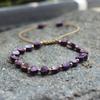 Colorful Bohemian Purple Emperor Bracelet with Adjustable Braided Hematite Spacer Beads