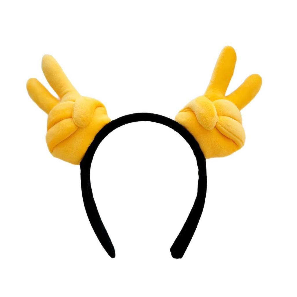 Cartoon Thumbs Up Heart Shaped Plush Headband for Photos & Face Washing