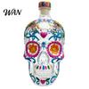 Whisky-Liebhaber Geschenk Totenkopf-Form Glas Karaffe, 350ml Spirituosenflasche mit Stopfen, Stilvolle Präsentation 3D Gothic Hausbar Dekoration, Einzigartig für Männer Dekoration