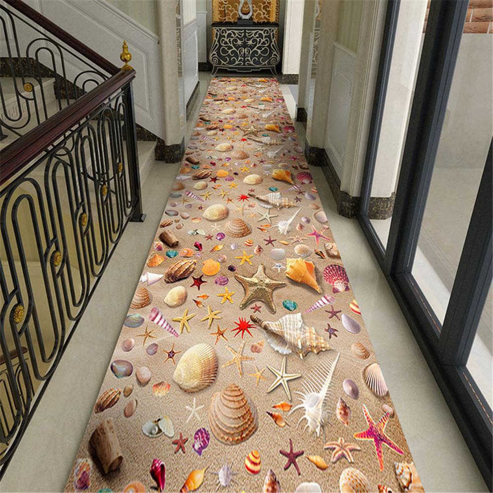 Wooden Floral Corridor Hallway Rug Pastoral 3D Carpet Living Room Area Rug Crystal Velvet Anti-slip Bedroom Mat Kitchen Floormat