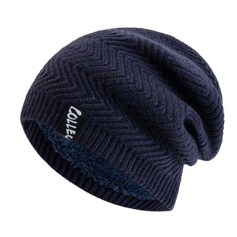 

Унисекс Теплые Зимние Шапки Модный Узор Стрелы Мужские Женские Лыжные Шапки Бини Повседневный Декор Зимняя Вязаная Шапка 56cm-60cm темно-синий