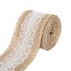 Handmade Retro Clear Texture Burlap Lace Roll Natural White Lace Jute Canvas Roll Home Supplies