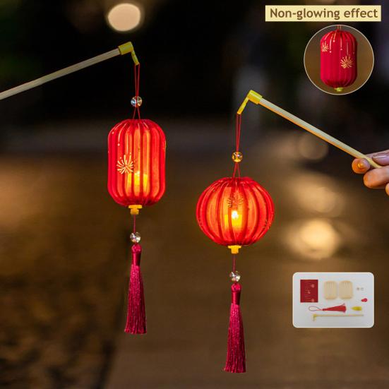 Mid-Autumn Festival Lantern DIY Kit Handmade Glowing Lantern Material Package Chinese Traditional Decoration for Kids Family Craft Activity
