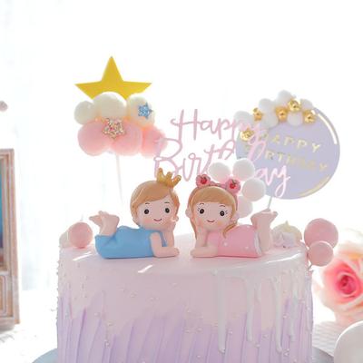 1 Stück Lebendiger Harz-Kuchenschmuck Schöne Form Geburtstagsparty Kuchen Dekoration für Backen Desserttisch Schreibtisch Bücherregal Zuhause