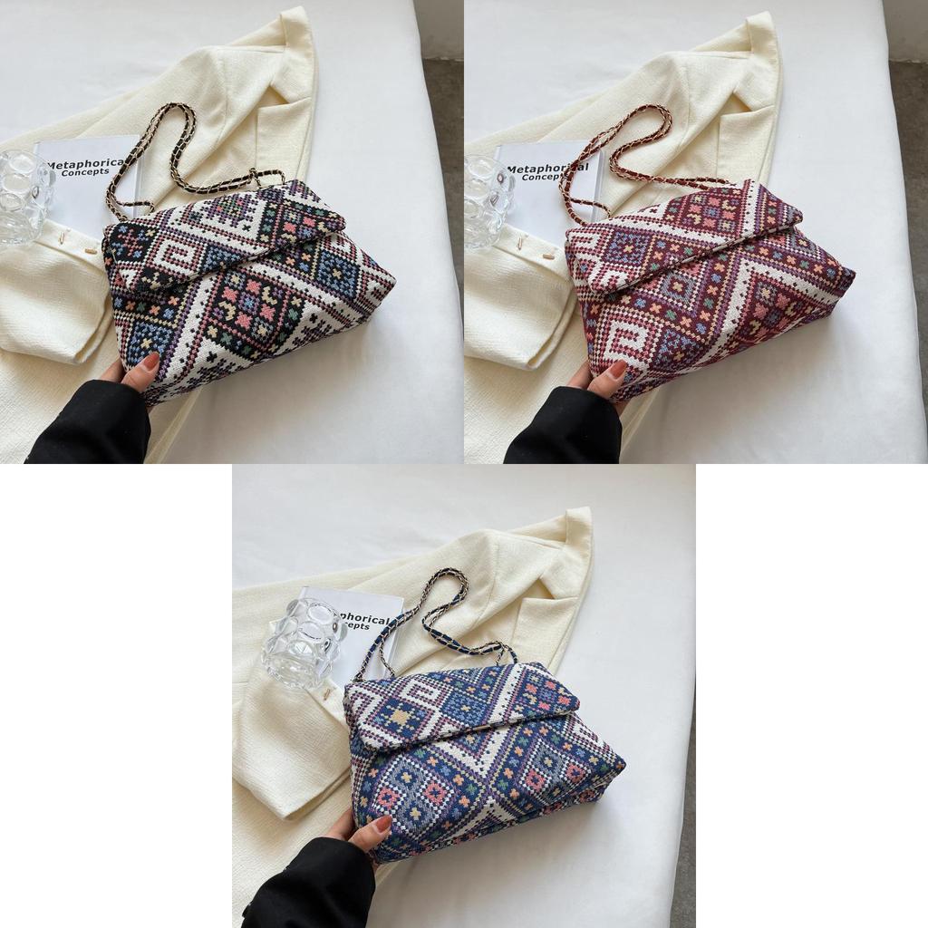 Chic And Stylish Crossbody Bag With Chain Strap For Women In Black Red Blue