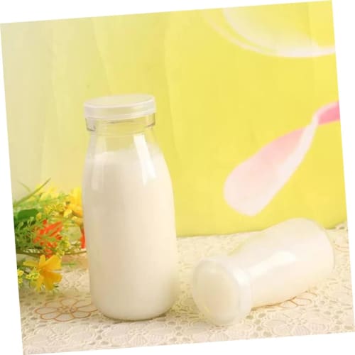HOLIDYOYO 5-Piece 500ml Glass Milk Containers, Vintage Milk Bottles, Drink Containers, Fresh Milk Bottles, Mini Juice Bottles, Coladores, Small Bottle