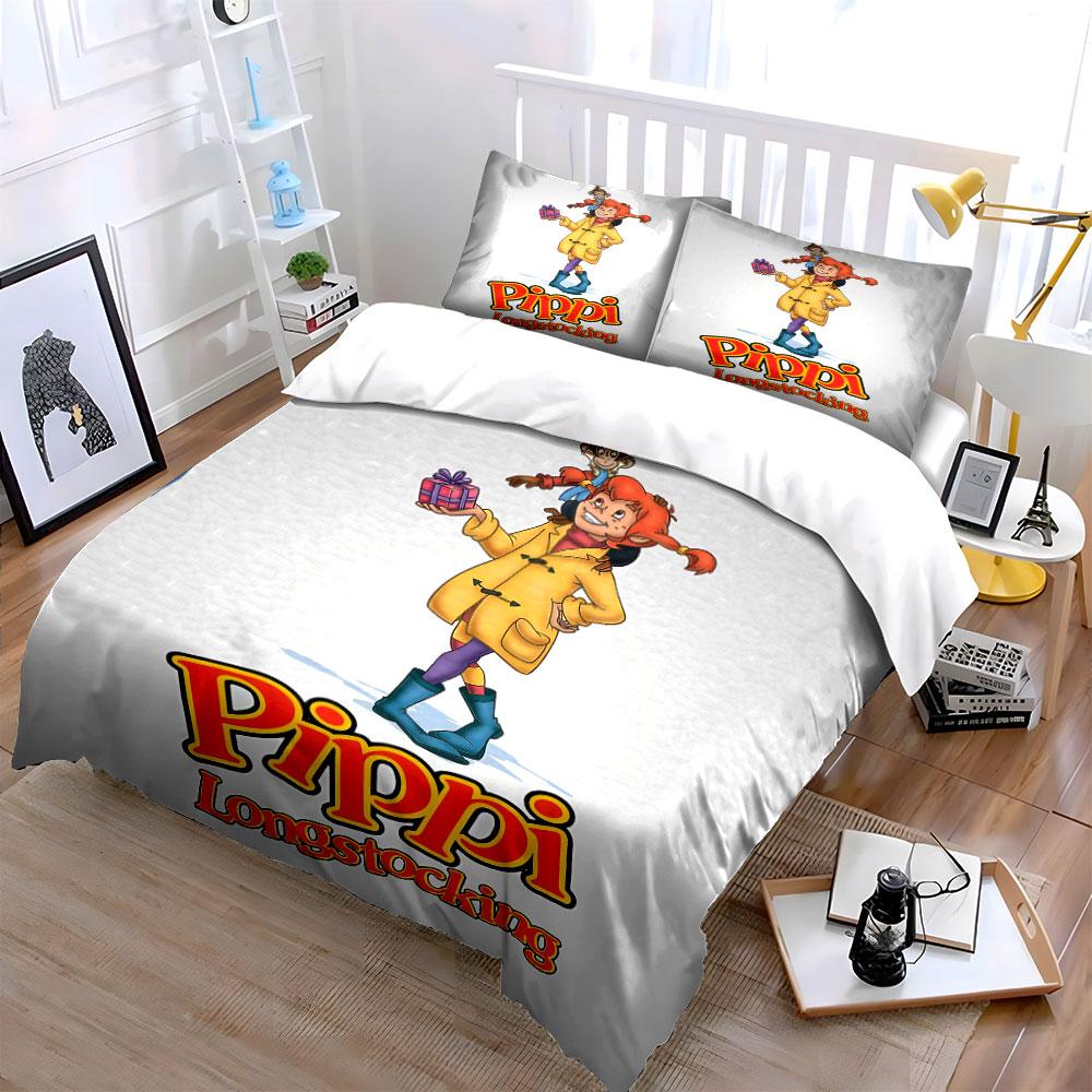 Pippi Longstocking Bedding Set Bedding Duvet Cover Set Duvet Cover Pillowcases  (1 * Duvet Cover 2 * Pillowcases, Without Duvet Insert)