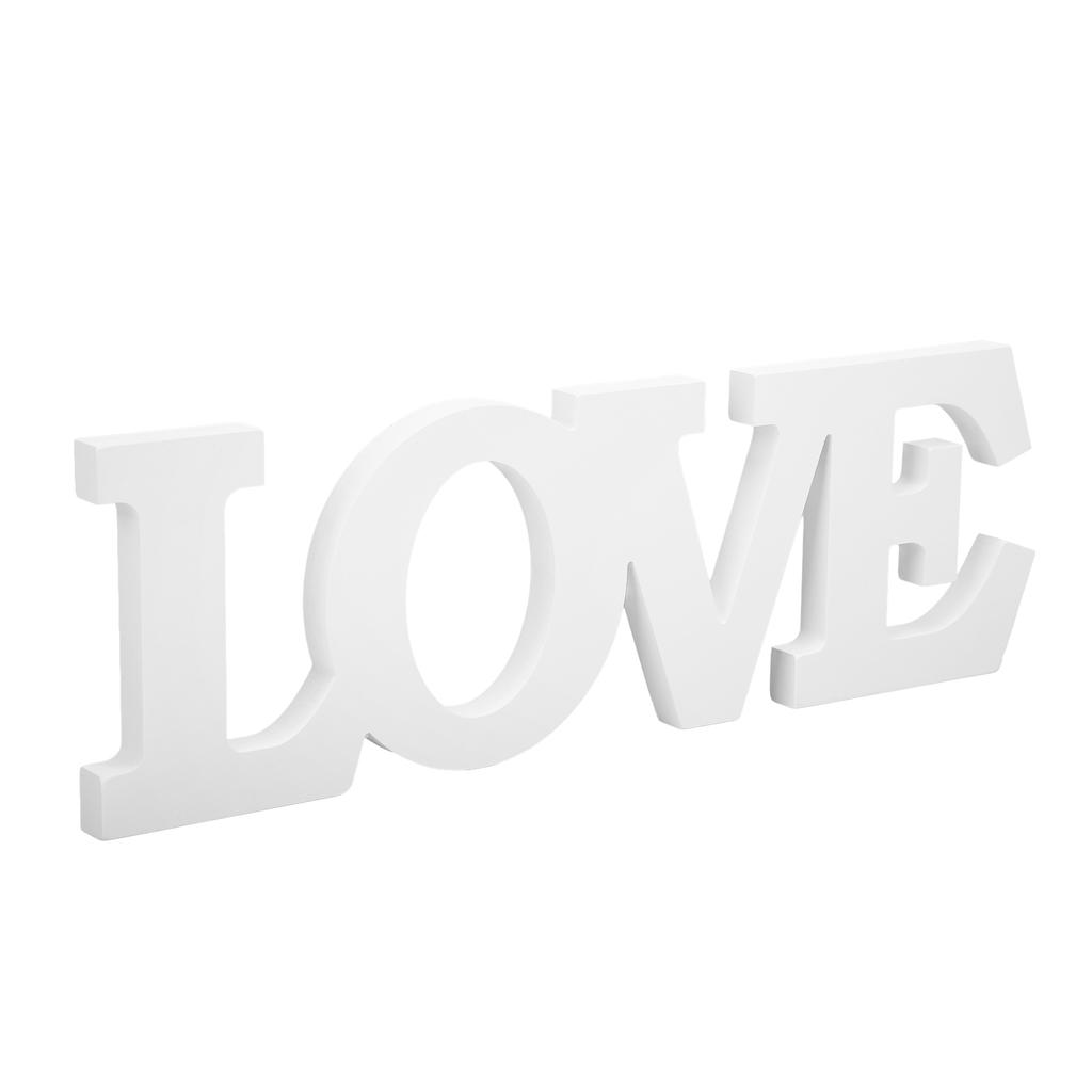 Wood Love Sign White One Piece Design Exquisite Beautiful Wooden Letters Decoration Ornament for
