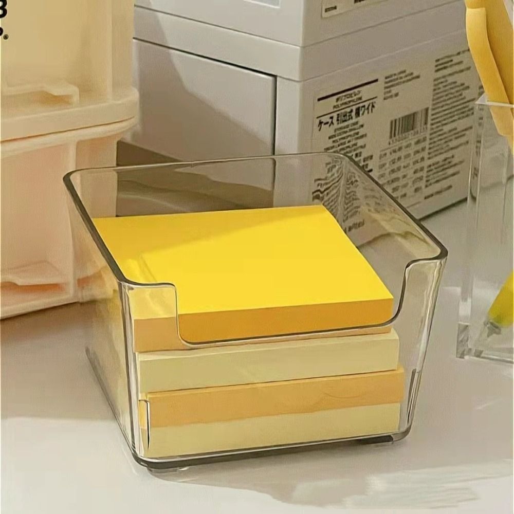Efficient Acrylic Note Holder Transparent Desk Organizer INS Clear Note Box  Office
