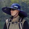 Wide Brim Solar Fan Outdoor Fishing Hat-Solar & USB Charging, Outdoor Sun Hat with Solar Fan with 2 Solar Fan