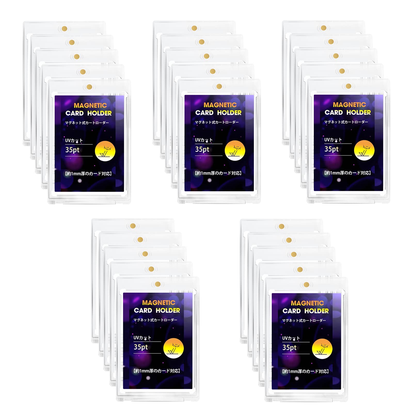 

ATUSANO Магнитный протектор 35pt Магнитный протектор Защита от УФ-лучей Протектор x 25 Протектор для карт Покемон Легко вставлять и извлекать Магнитный протектор для карт Покемон