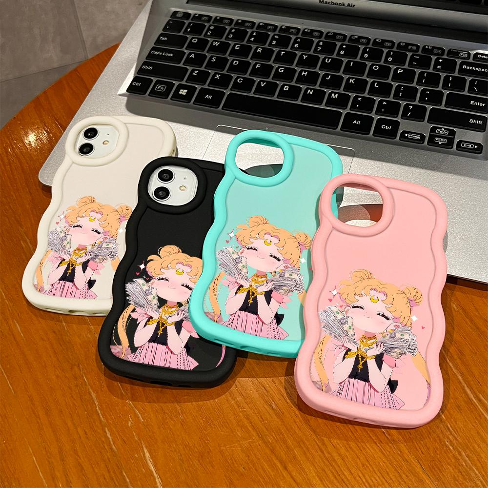 Cute Girl Soft Phone Cover for Samsung Galaxy A52 A73 A12 A11 S24 Ultra 5G S23 S22 S21 S20 FE Wave Edge Shockproof Protective Rubber Case