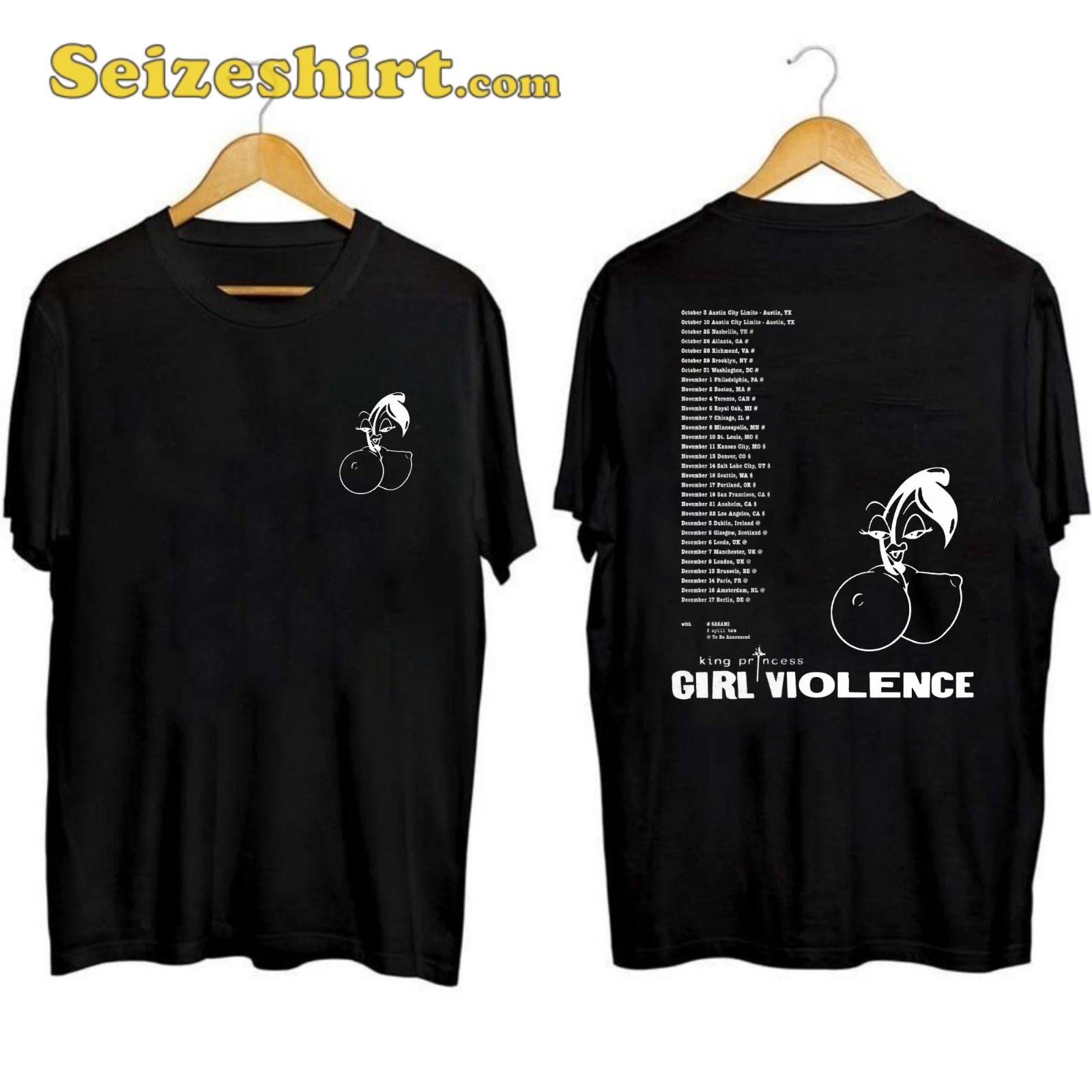 

King Princess The Girl Violence Tour 2025 Double Sided T-Shirt 3XL