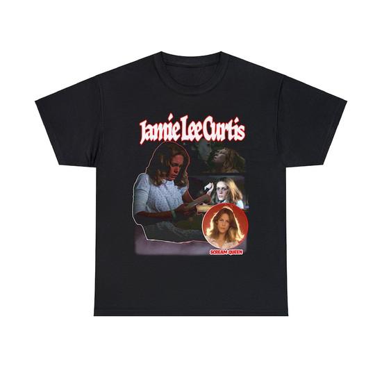 Jamie Lee Curtis Halloween horror movie scream queen retro styled t shirt
