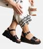 Women's Black Platform Sandals Eco Leather 29313 Size 38