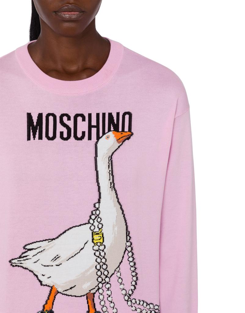 MOSCHINO Goose Pearl Cotton Knit