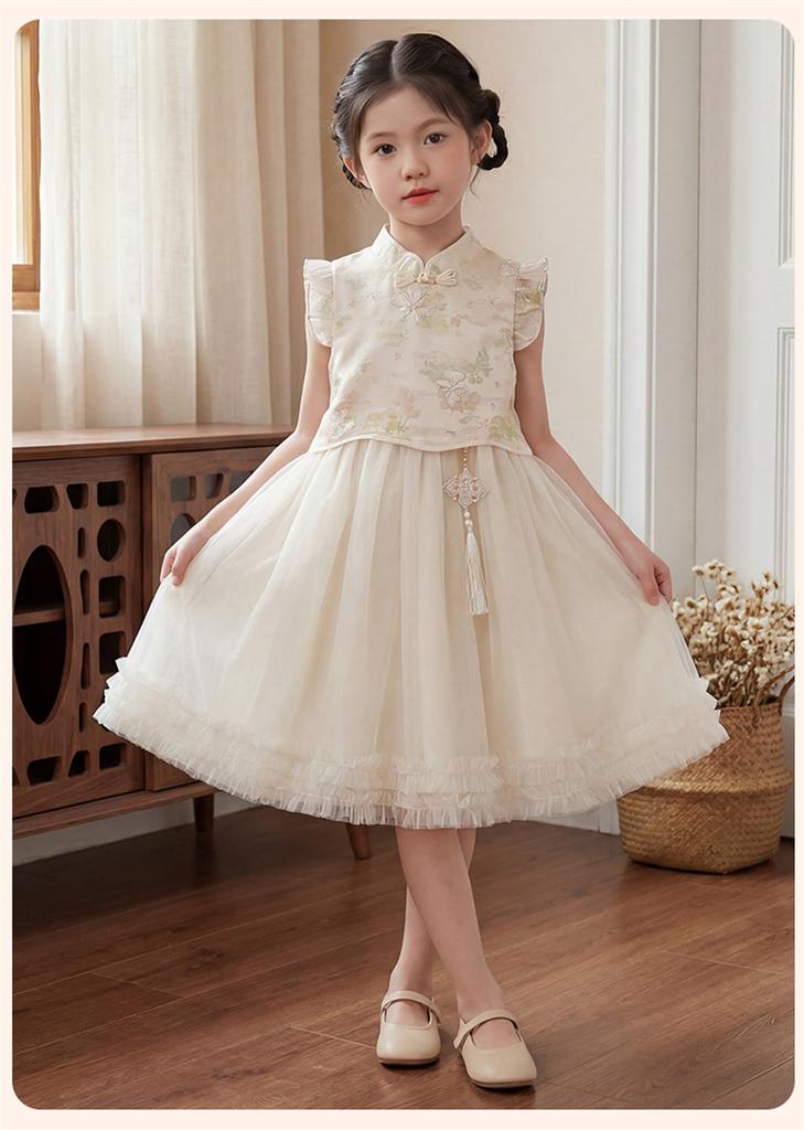 Girls' Cheongsam Dress Summer Dress 2026 New Style Children's Chinese Style Tang Dress Hanfu Summer Main Dress