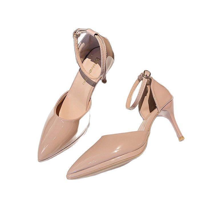 2025 new waterproof table single shoes women's summer new large size stiletto high heels hollow pointed high heel sandals women's hundred